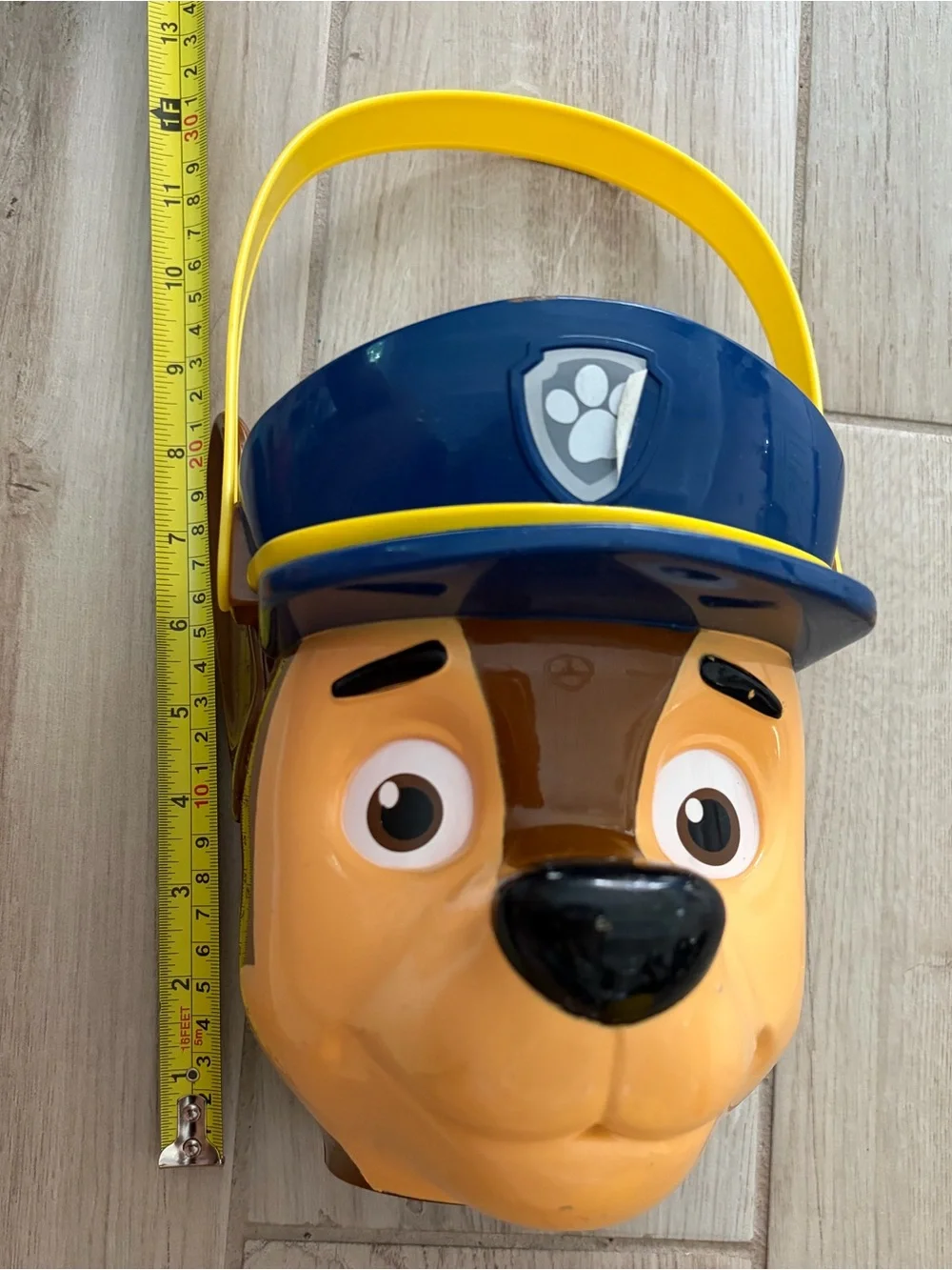 PAW Patrol Chase Character Bucket - Blue & Yellow Kids Toy